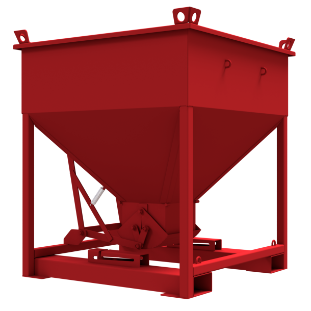 Concrete Silo | red painted RAL 3003 | 750 l, external dimensions: 1191 x 1191 x 1371 mm